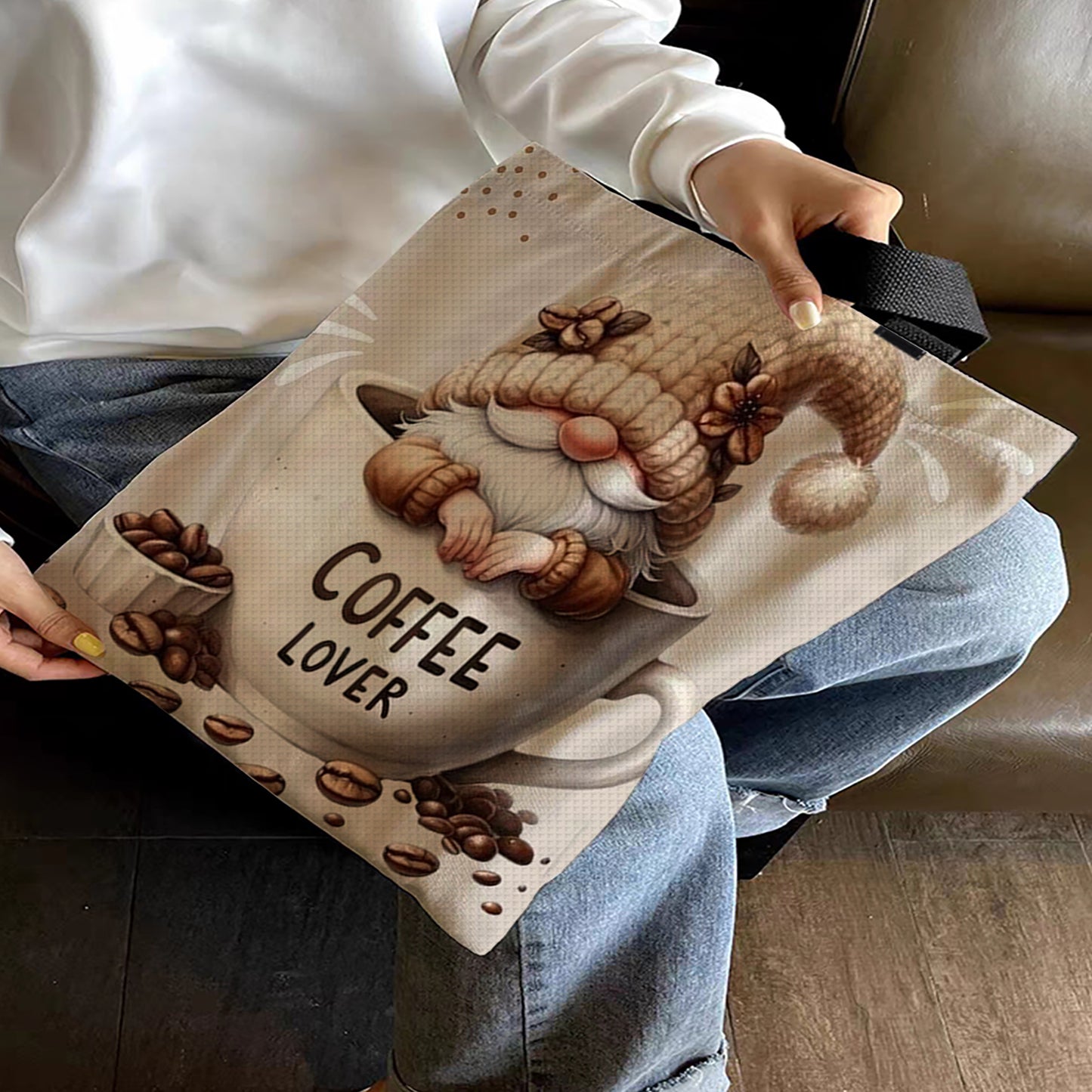 Coffee Goblin Canvas Tote Bag Embroidery Kit 11CT Print 40*40cm for Beginner