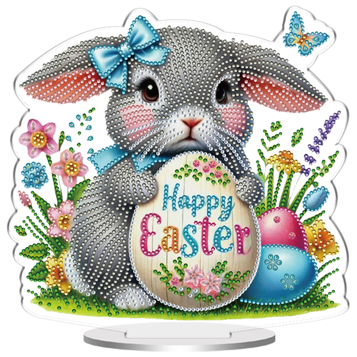 2D Flat Easter DIY Diamond Painting Tabletop Ornaments Kit for Home Decor Gift