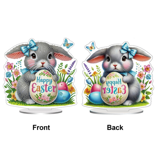 2D Flat Easter DIY Diamond Painting Tabletop Ornaments Kit for Home Decor Gift