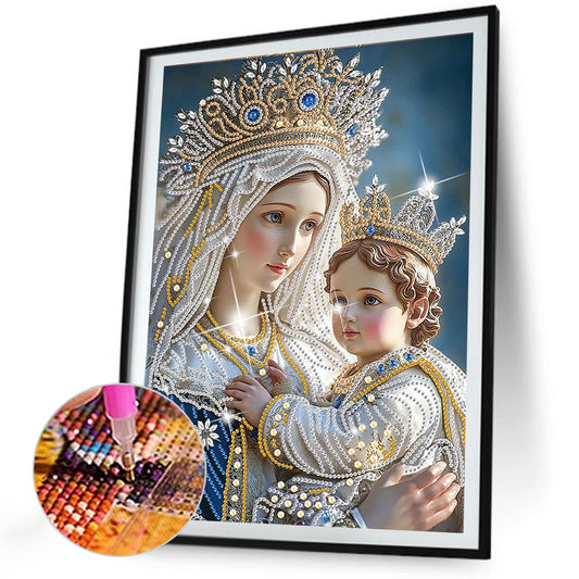 Madonna And Child - Special Shaped Drill Diamond Painting 30*40CM