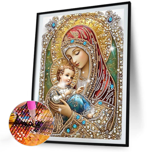 Madonna And Child - Special Shaped Drill Diamond Painting 30*40CM