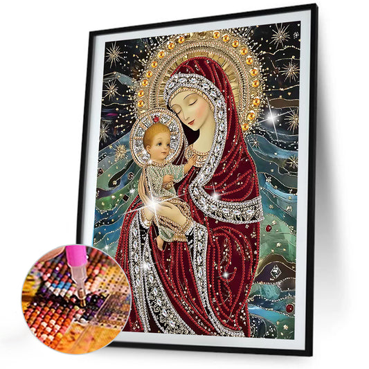 Madonna And Child - Special Shaped Drill Diamond Painting 30*40CM