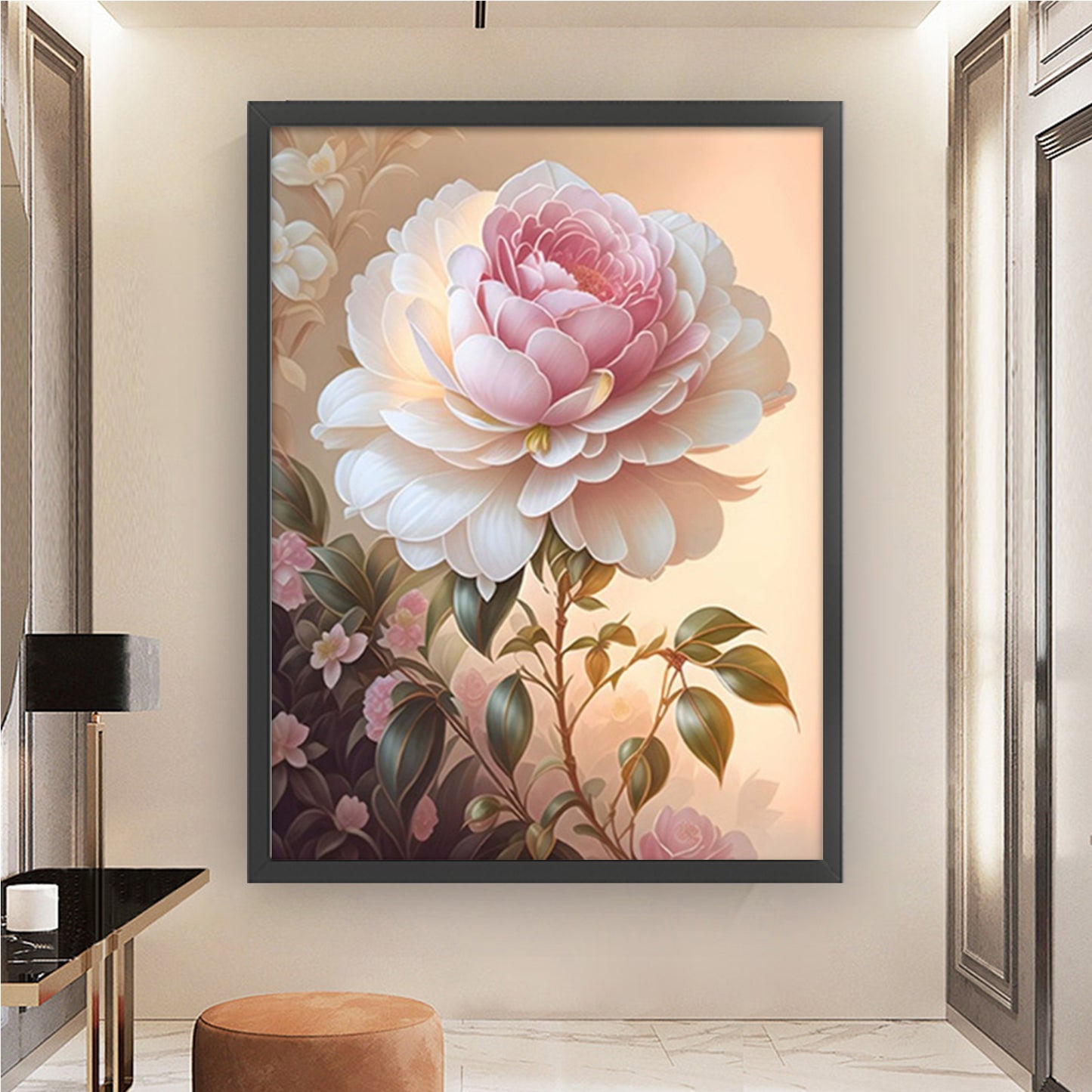 Camellia - 11CT Stamped Cross Stitch 55*70CM(Mona Lisa Brand)