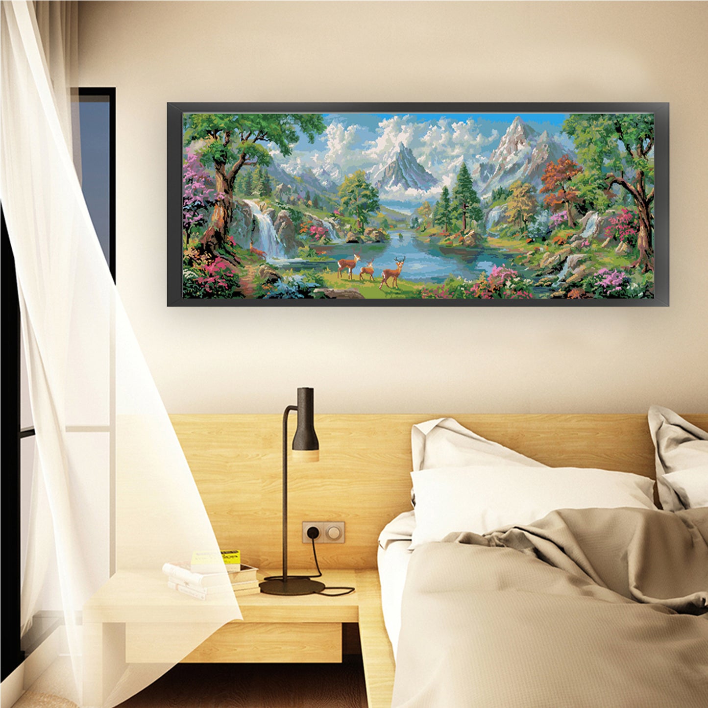 Across Mountains And Rivers - 11CT Stamped Cross Stitch 150*56CM(Mona Lisa Brand)