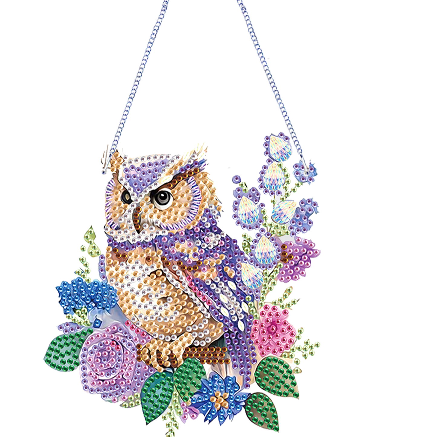 4Pcs Flower Bird 2D Flat DIY Diamond Painting Kit Home Wall Crystal Art Pendant