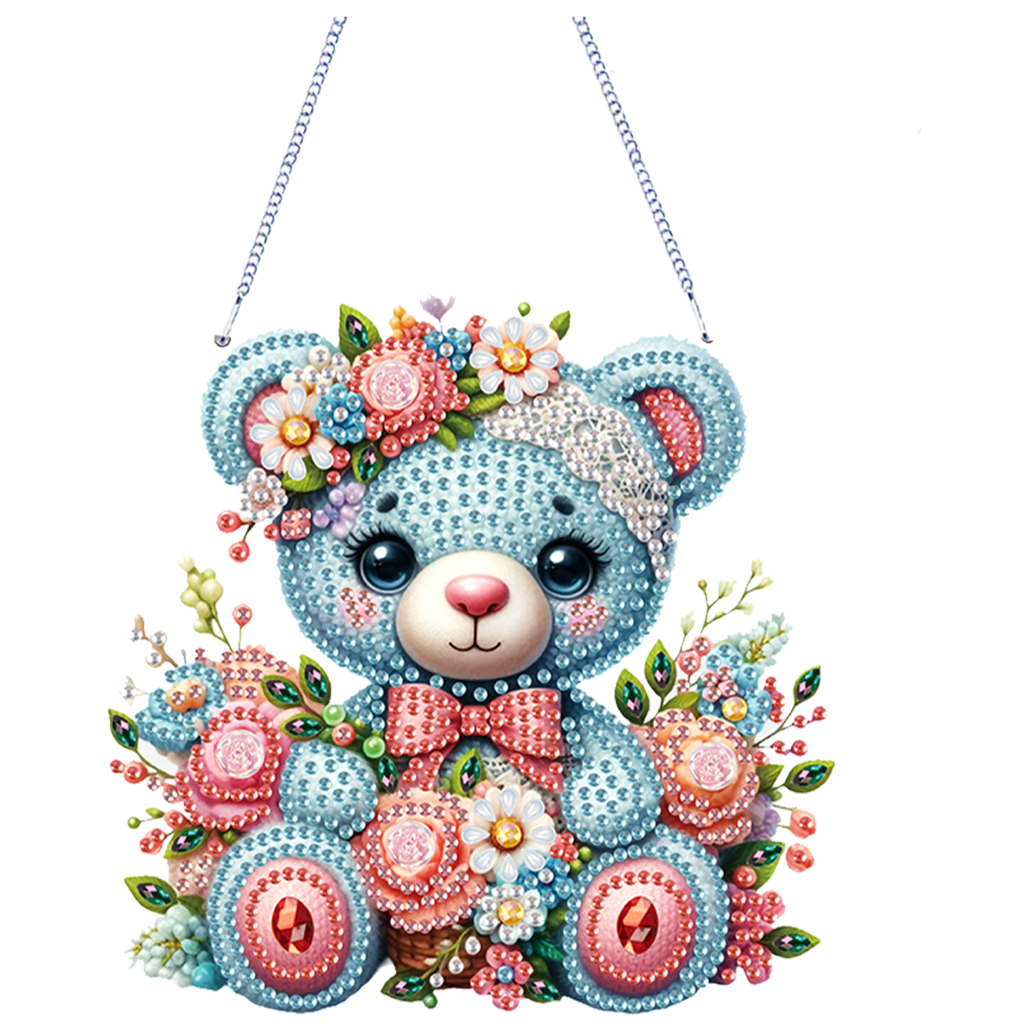 4Pcs Flower Animals 2D Flat DIY Diamond Painting Kit Home Crystal Art Pendant