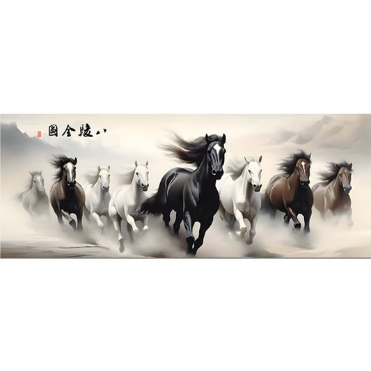 Horse - 11CT Stamped Cross Stitch 150*60CM(Mona Lisa Brand)