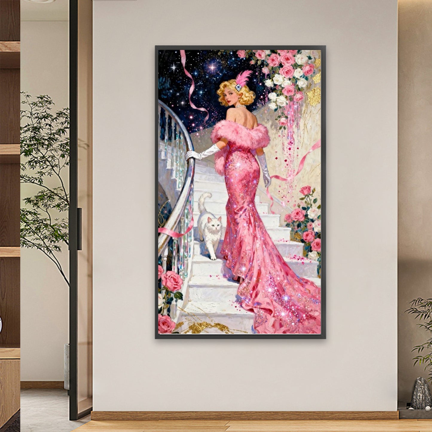 Pink Lady - Full Square Drill Diamond Painting 40*70CM