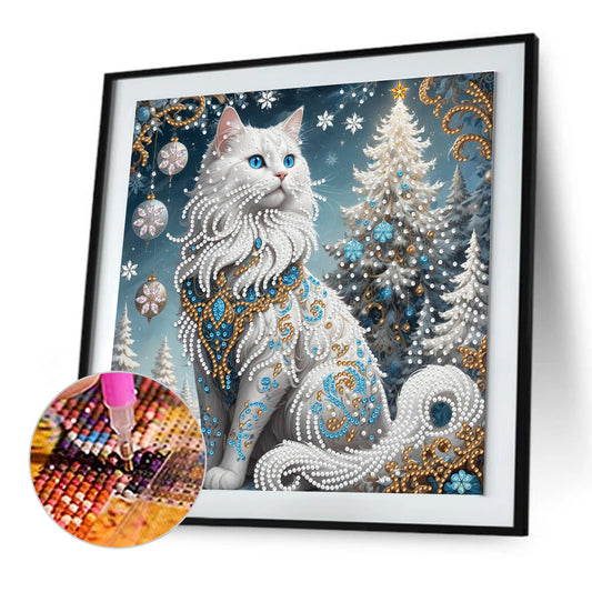 Winter Cat - Special Shaped Drill Diamond Painting 30*30CM