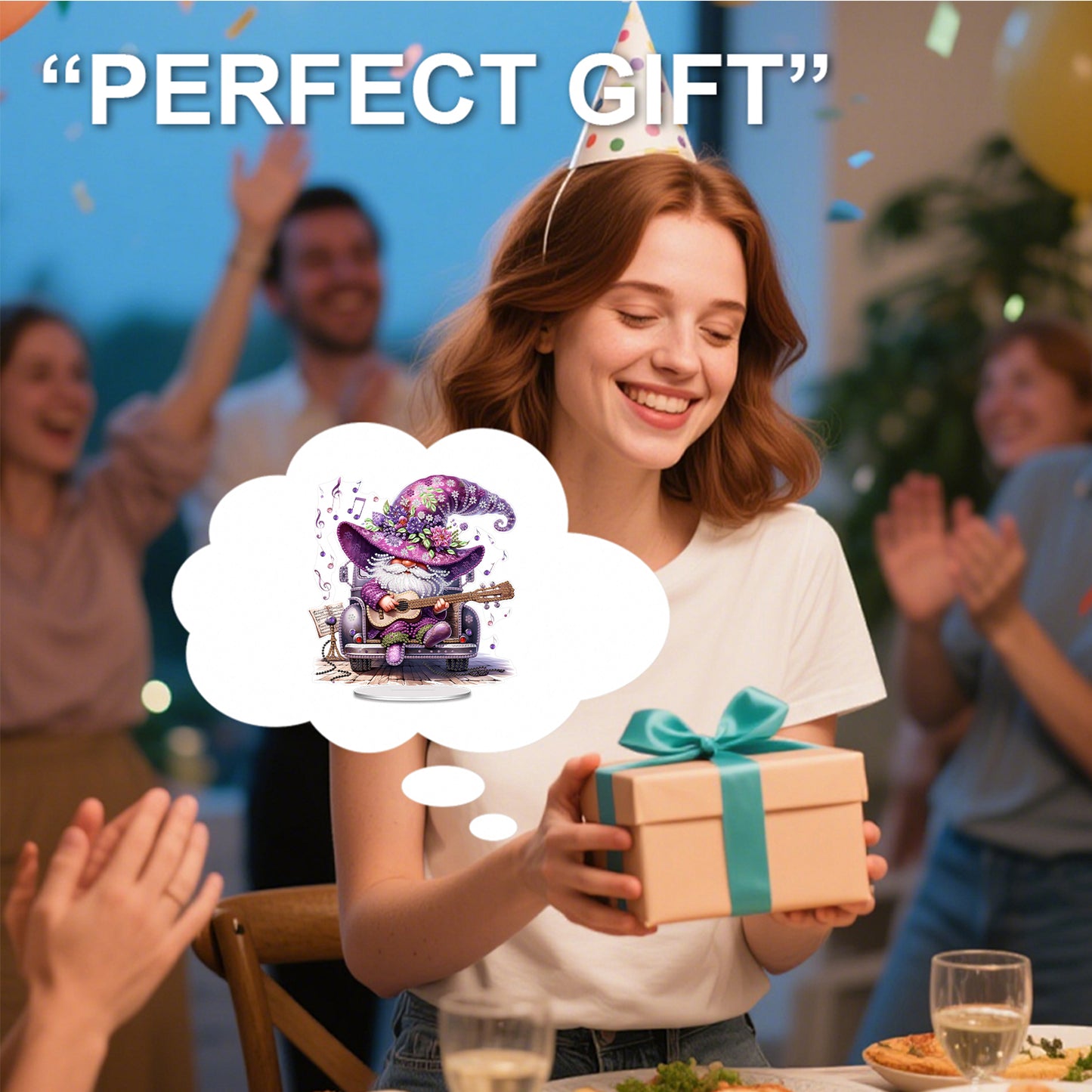 Acrylic 2D Flat Purple Goblin Guitar DIY Table Top Diamond Painting Ornament Kit