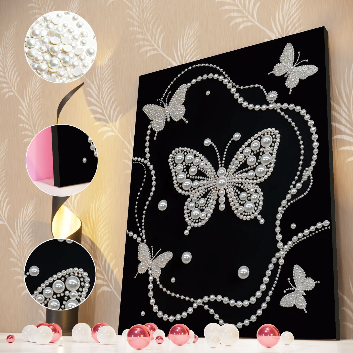 Butterfly - DIY Pearl Gem Art Diamond Painting Kits With Framefor Home Decor -30x40cm