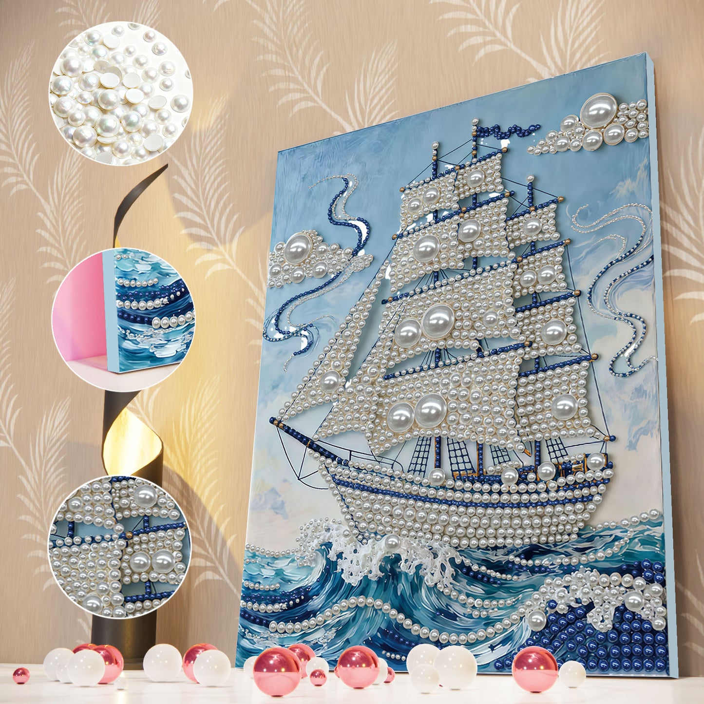 Sailboat - DIY Pearl Gem Art Diamond Painting Kits With Framefor Home Decor -30x40cm