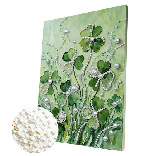 Lucky Four-Leaf Clover - DIY Pearl Gem Art Diamond Painting Kits With Framefor Home Decor -30x40cm