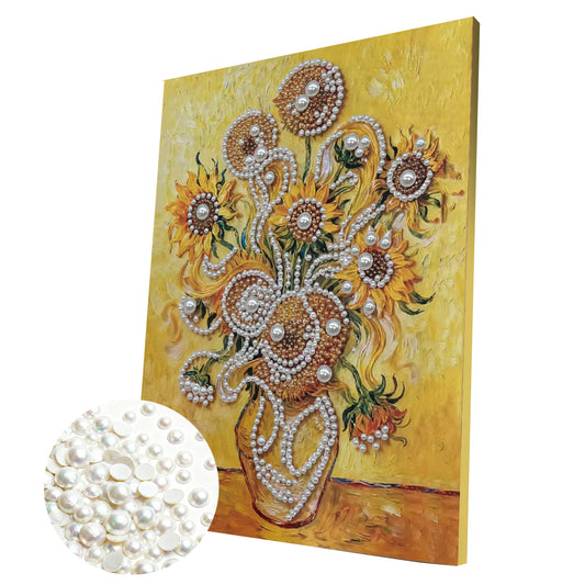 Sunflower - DIY Pearl Gem Art Diamond Painting Kits With Framefor Home Decor -30x40cm