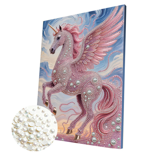 Unicorn - DIY Pearl Gem Art Diamond Painting Kits With Framefor Home Decor -30x40cm