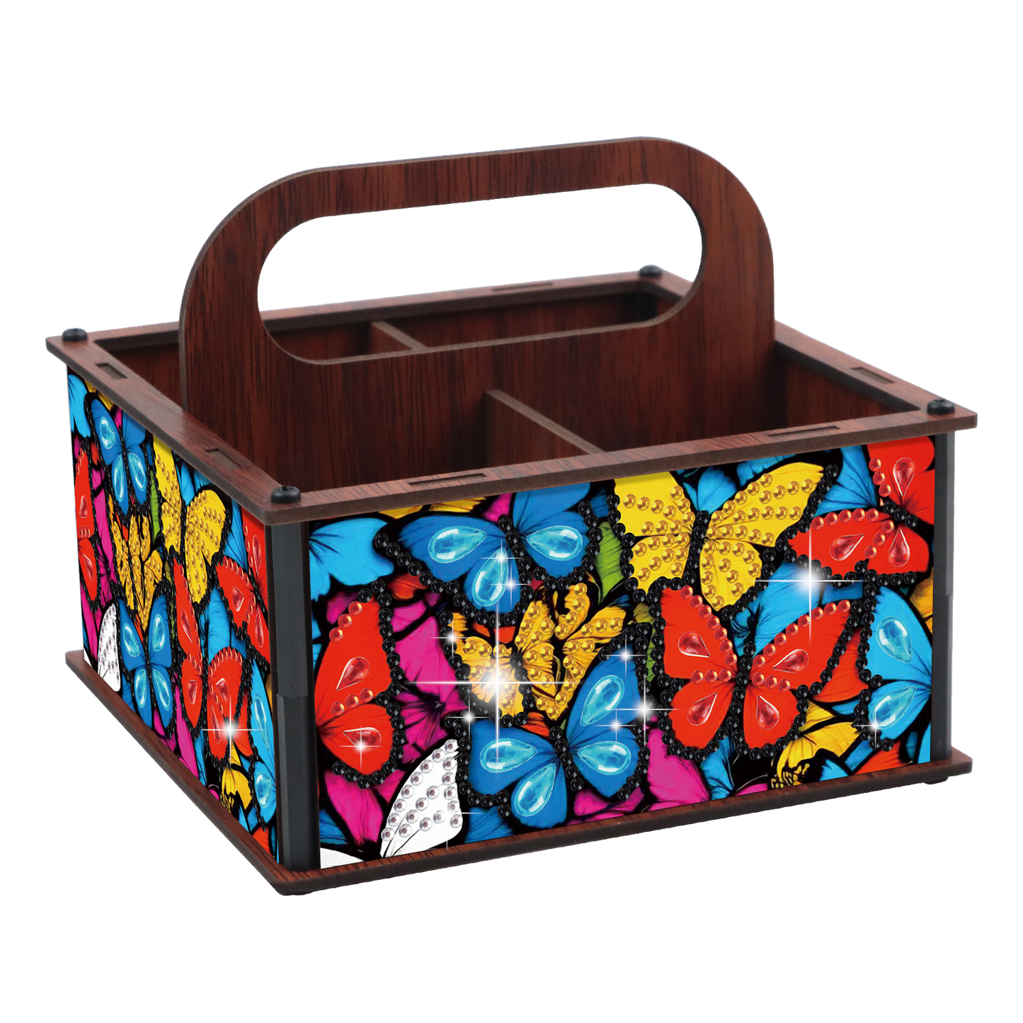 DIY Butterfly Wooden Diamond Painting Handheld Storage Box Kit Tabletop Decor