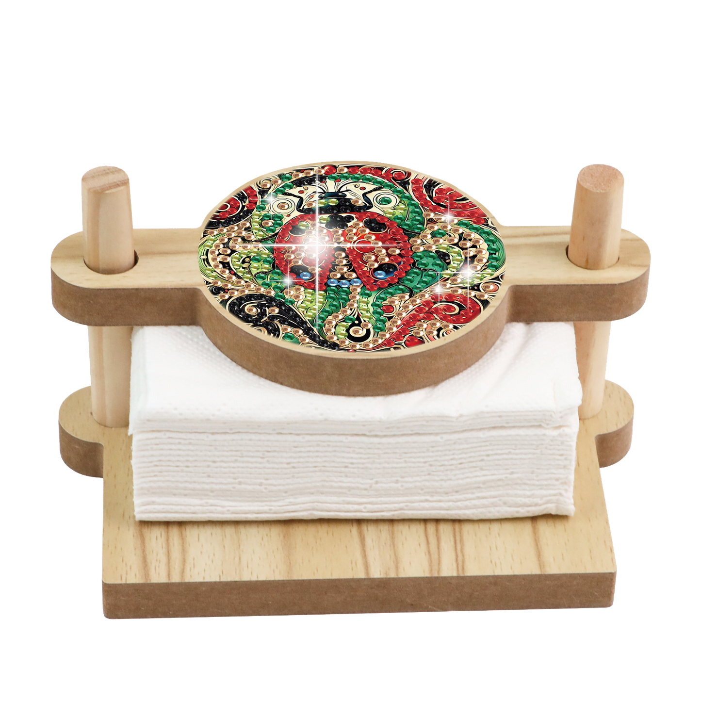 Ladybug DIY Wooden Diamond Art Paper Towel Holder Unique Gift for Friends Family