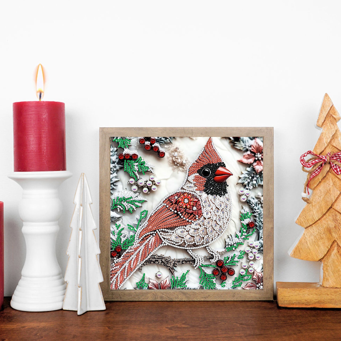 Red Cardinal - Special Shaped Drill Diamond Painting 30*30CM