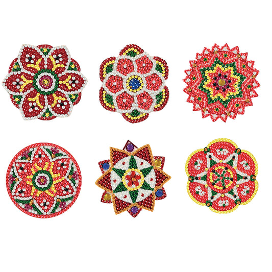 6pcs Exquisite Patterns 2D Acrylic DIY Diamond Painting Magnets Special-Shaped