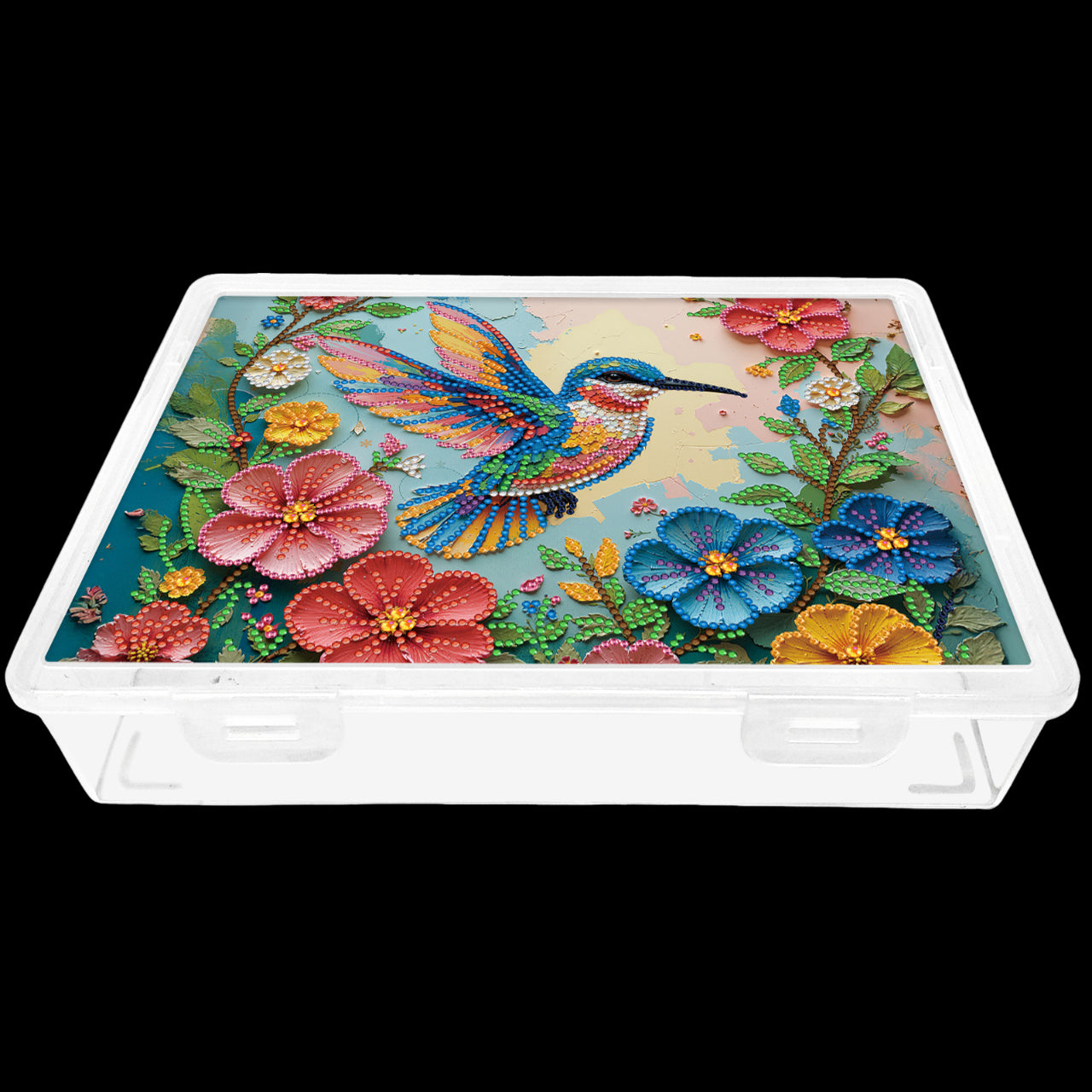 DIY Hummingbird Flowers Pattern Diamond Painting Kit Storage Box for Beginners