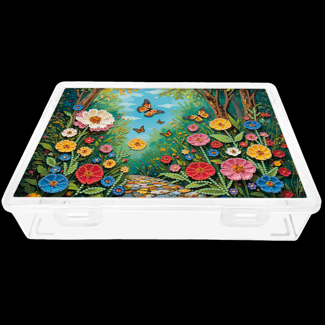 5D DIY Garden Path Pattern Diamond Painting Kit Storage Box for Adults Beginners