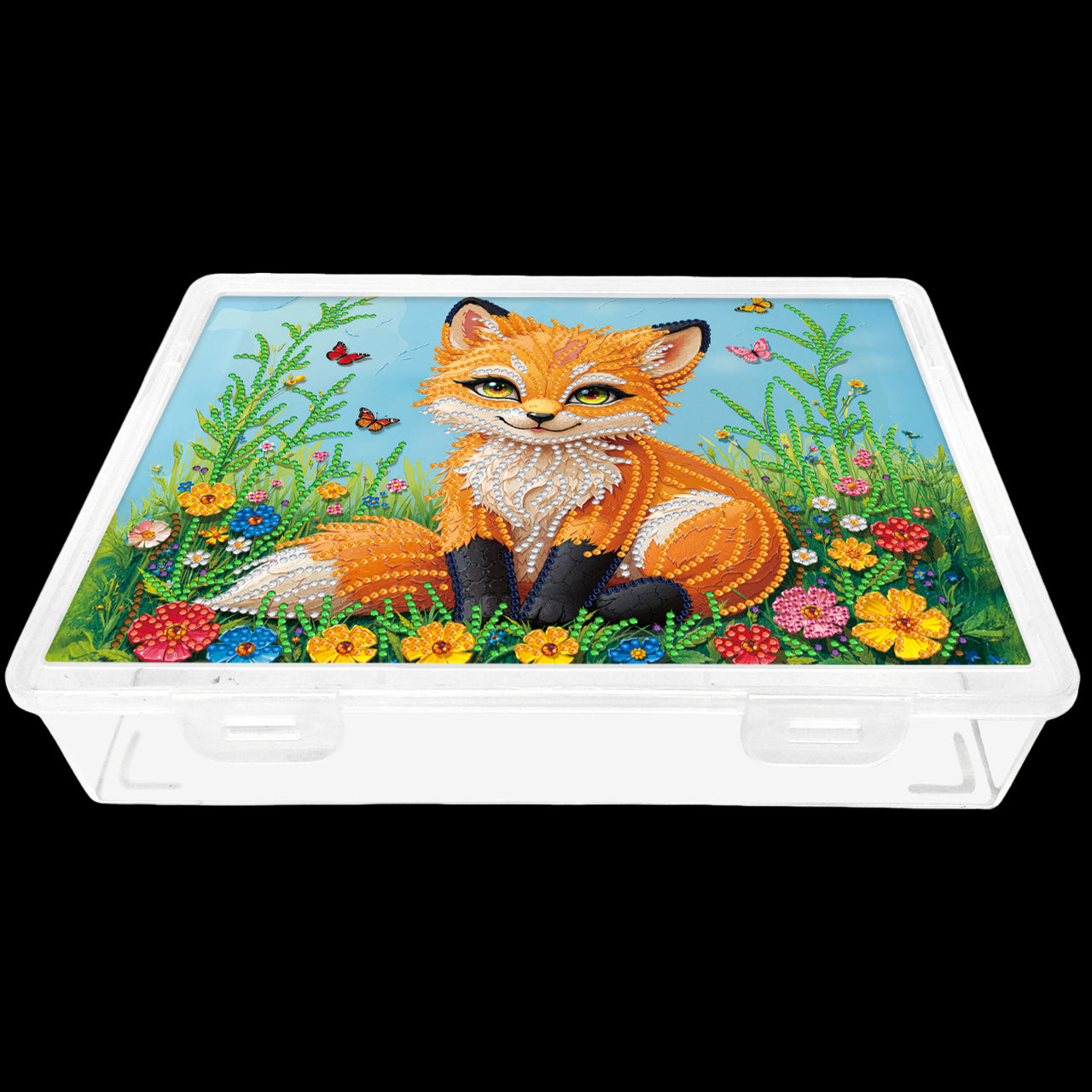 DIY Fox Pattern Diamond Painting Kit Storage Box for Handicraft Enthusiast Gift
