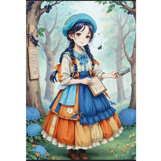 Lolita Girl In The Forest - 11CT Stamped Cross Stitch 40*60CM