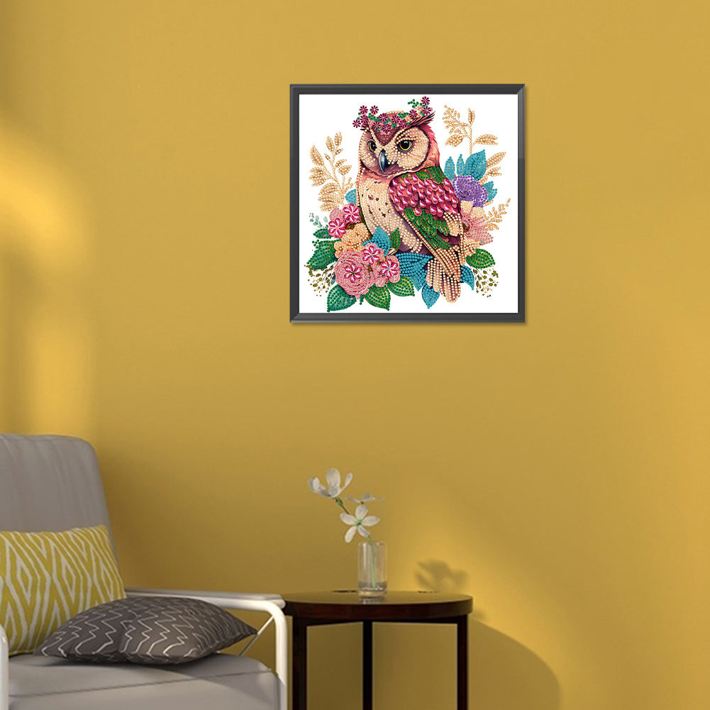 Owl - Special Shaped Drill Diamond Painting 30*30CM