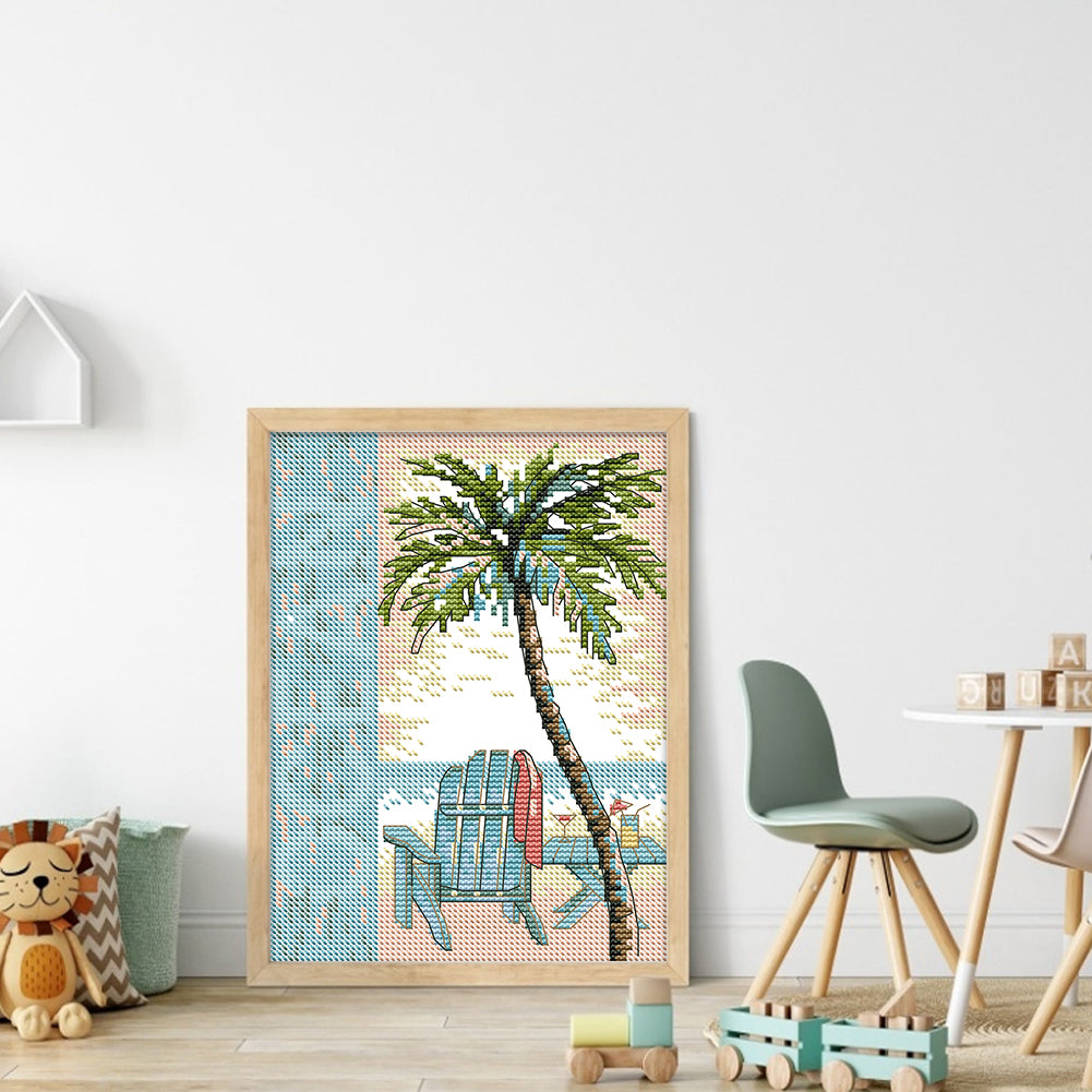 Ocean - 14CT Stamped Cross Stitch 17*22CM(Joy Sunday)