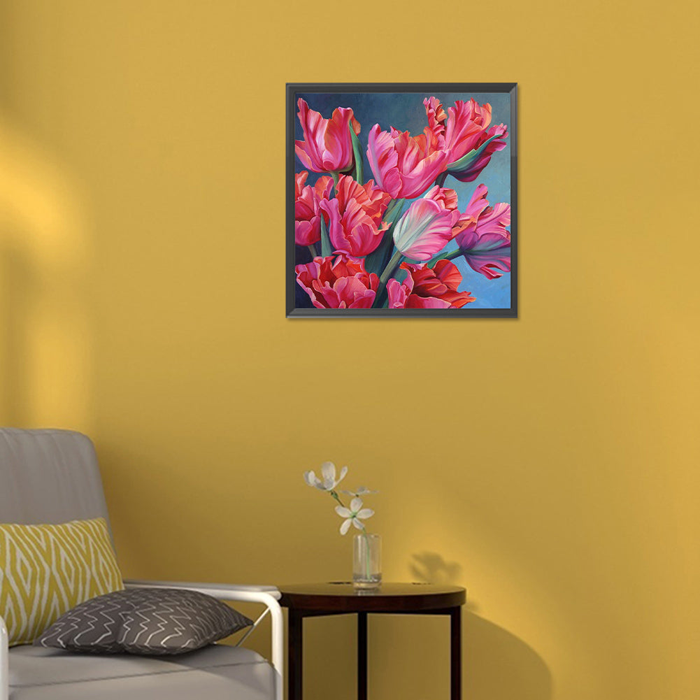 Pink Tulip - Full Round Drill Diamond Painting 30*30CM