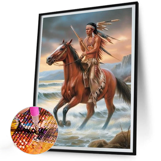 Indians - Full Round Drill Diamond Painting 30*40CM