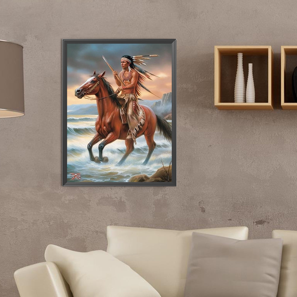 Indians - Full Round Drill Diamond Painting 30*40CM