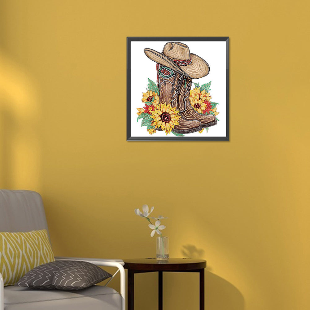 Boots And Cowboy Hat - Special Shaped Drill Diamond Painting 30*30CM