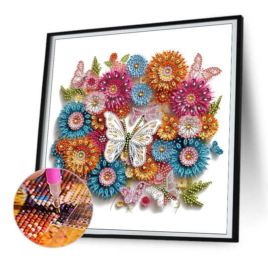 Butterfly Wreath Paper Painting - Special Shaped Drill Diamond Painting 30*30CM