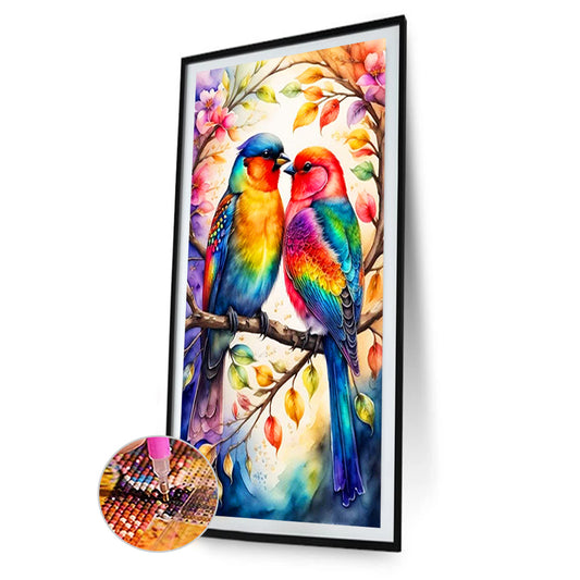 Two Parrots - Full Round Drill Diamond Painting 40*70CM