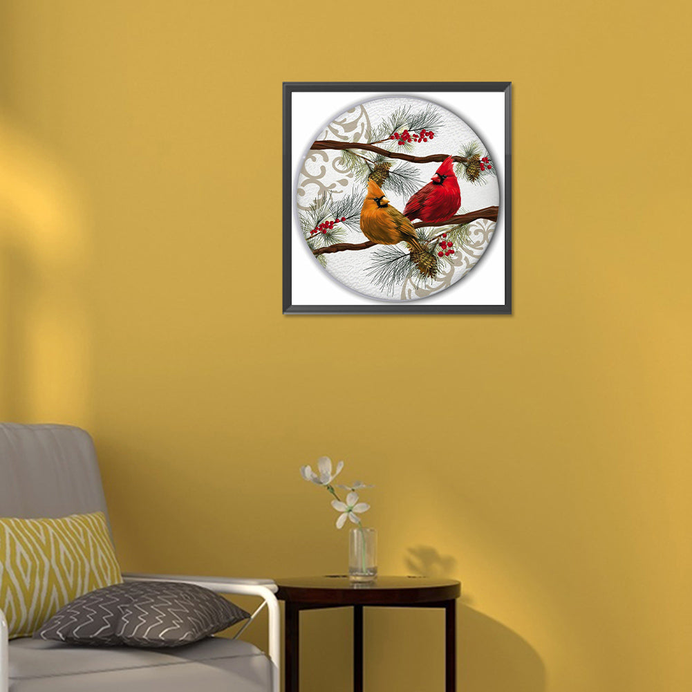 Branch Finch - Full Round Drill Diamond Painting 30*30CM