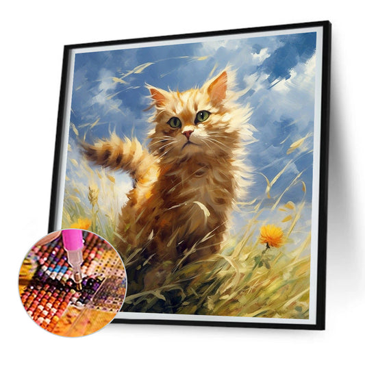 Hua Hua And Kitten - Full Round Drill Diamond Painting 30*30CM