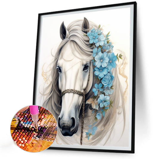 White Horse - Full Round Drill Diamond Painting 30*40CM