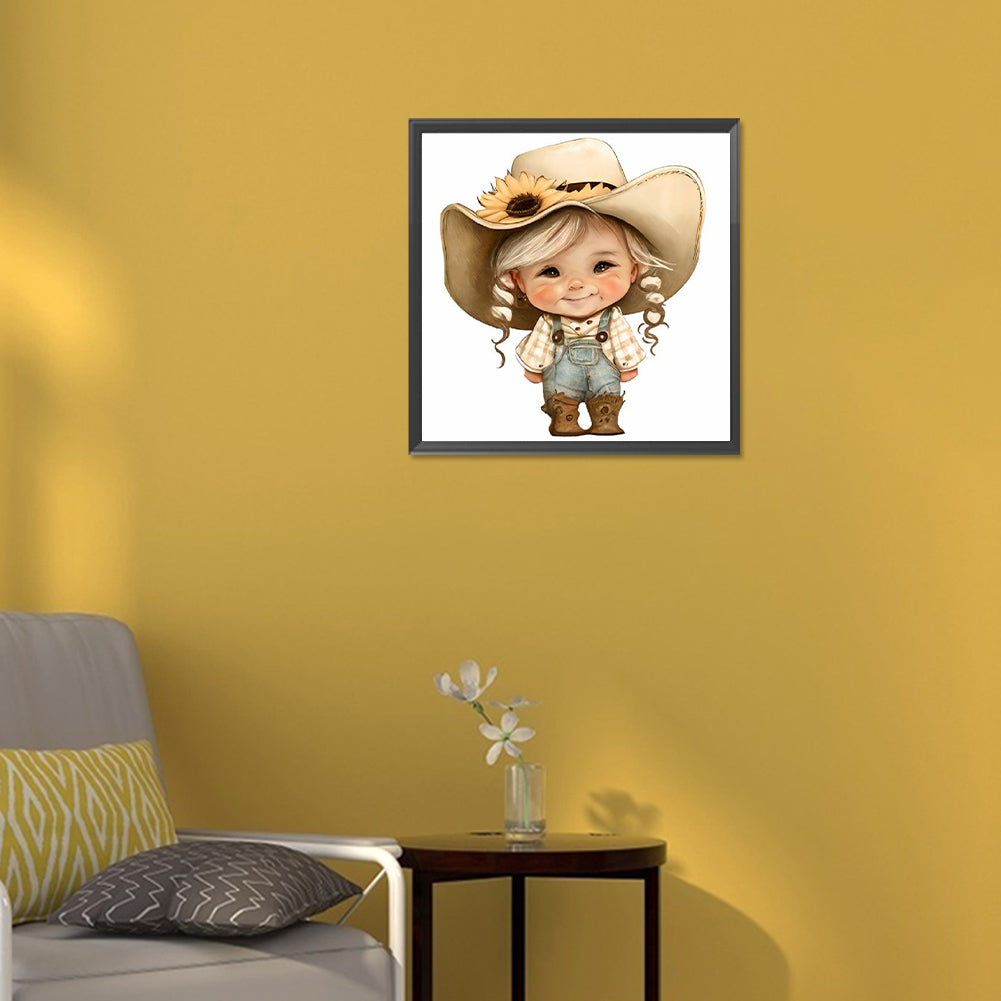 Farm Cowboy Kids - Full Round Drill Diamond Painting 30*30CM