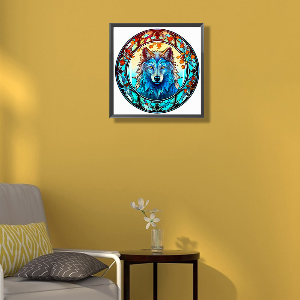Glass Painted Wolf - Full Round Drill Diamond Painting 40*40CM