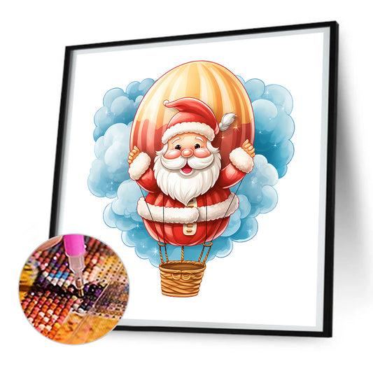 Hot Air Balloon Santa Claus - Full Round Drill Diamond Painting 30*30CM