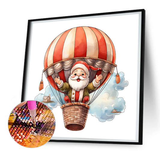 Hot Air Balloon Santa Claus - Full Round Drill Diamond Painting 30*30CM