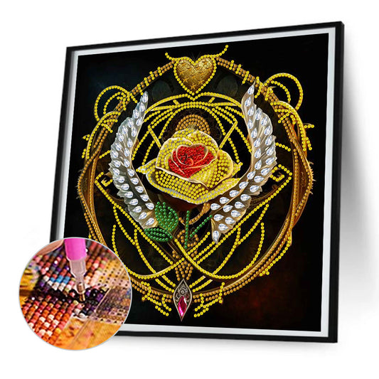 Rose Heart - Special Shaped Drill Diamond Painting 30*30CM