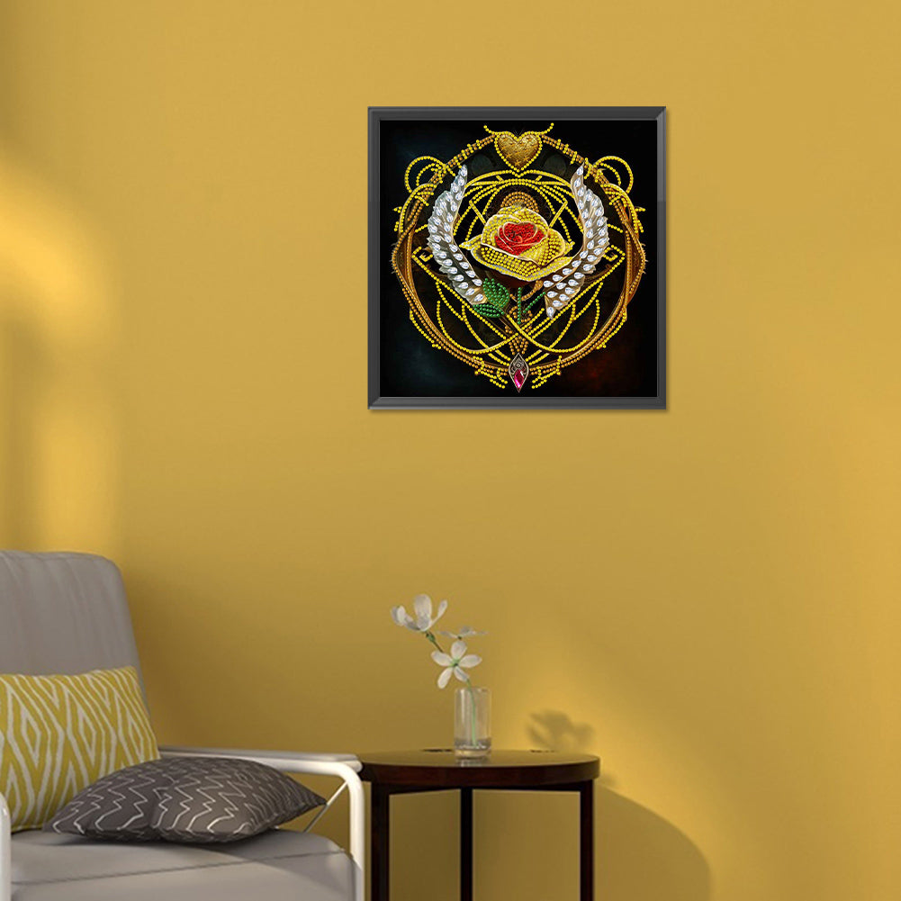 Rose Heart - Special Shaped Drill Diamond Painting 30*30CM
