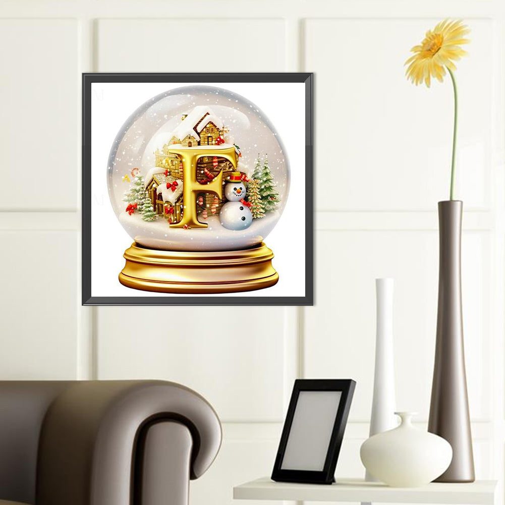 Christmas Alphabet Crystal Ball F - Full Round Drill Diamond Painting 40*40CM