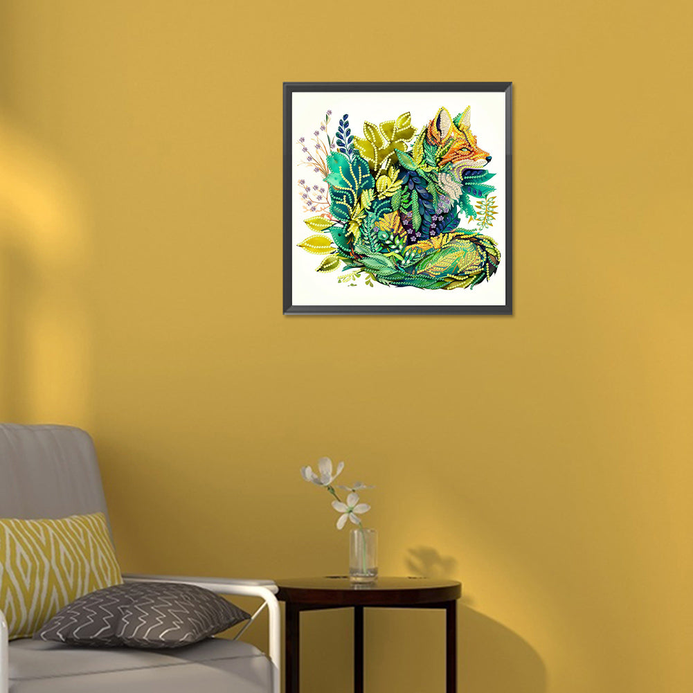 Fox Jungle - Special Shaped Drill Diamond Painting 30*30CM