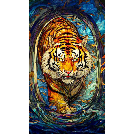 Advancing Tiger - Full Round Drill Diamond Painting 40*70CM