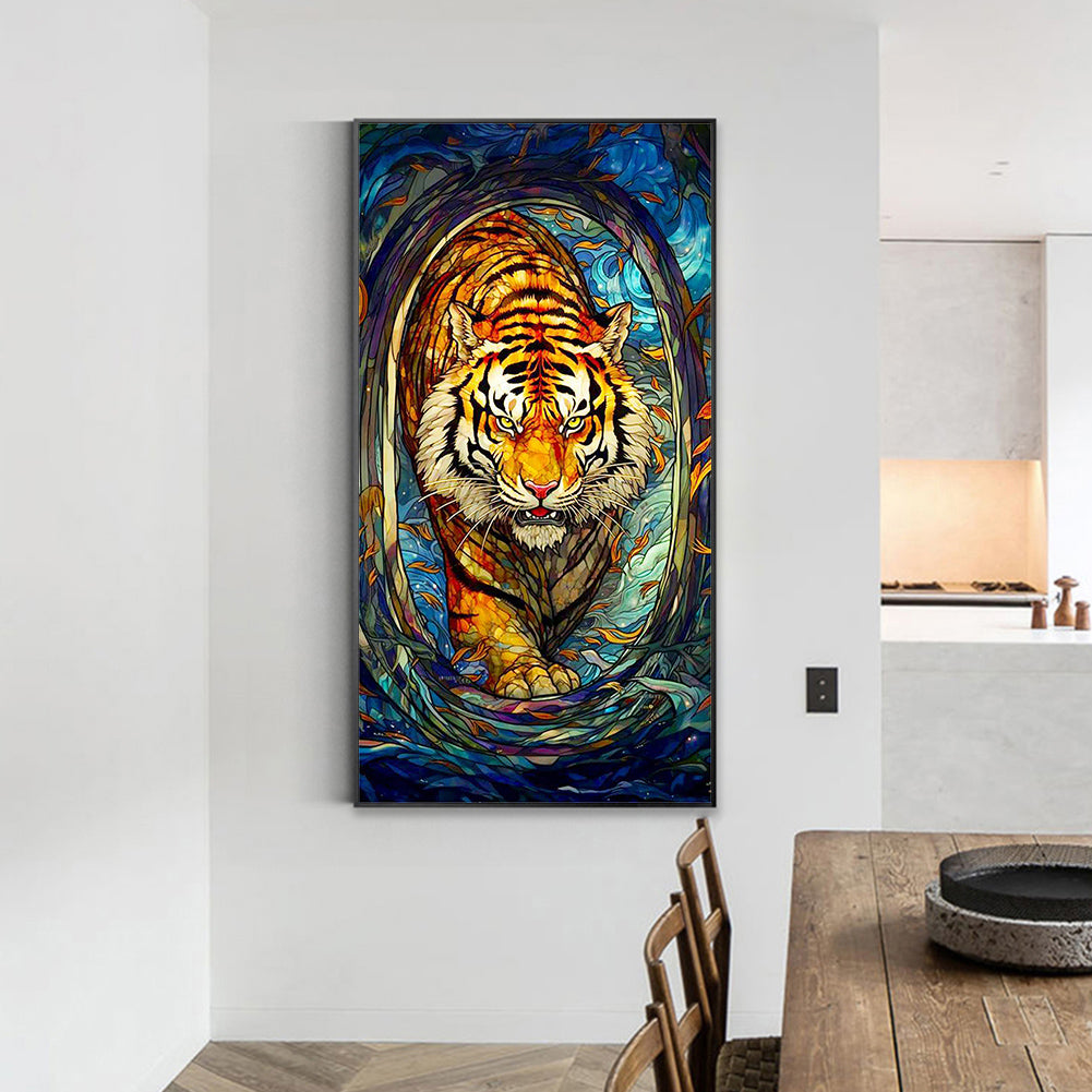 Advancing Tiger - Full Round Drill Diamond Painting 40*70CM