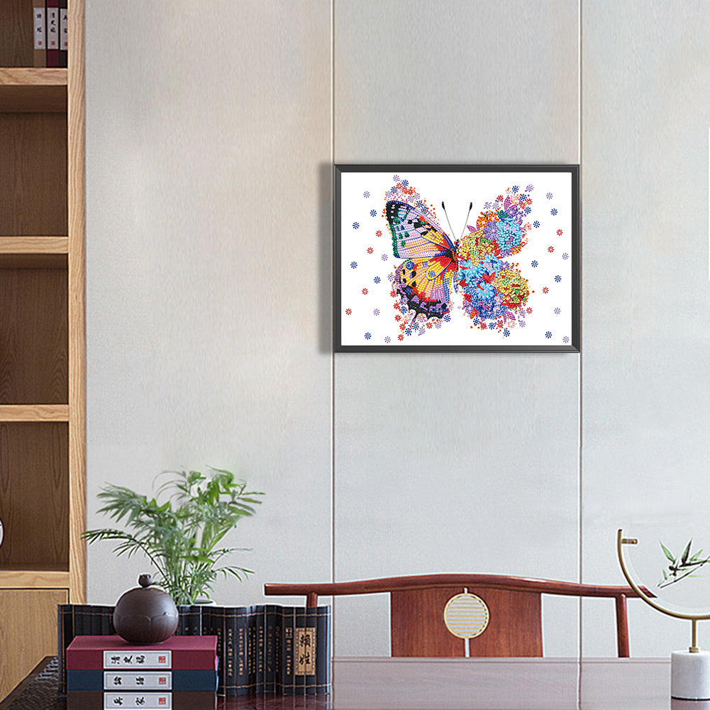 Purple Butterfly That Turns Into A Flower - Special Shaped Drill Diamond Painting 40*30CM