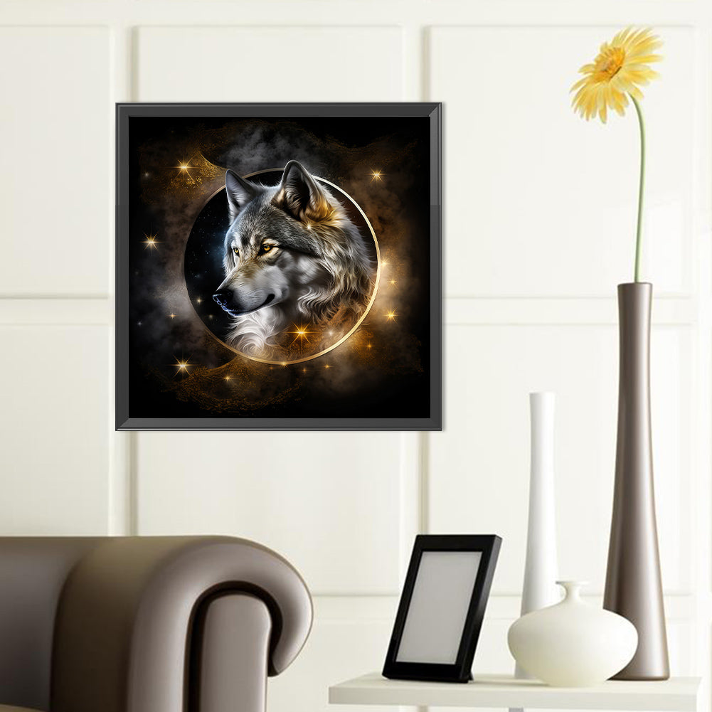Dark Night Wolf - Full Round Drill Diamond Painting 40*40CM